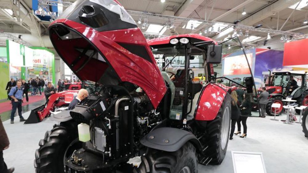 Le stand du tractoriste indien Mahindra lors d’Agritechnica 2017. © C. Le Gall/GFA